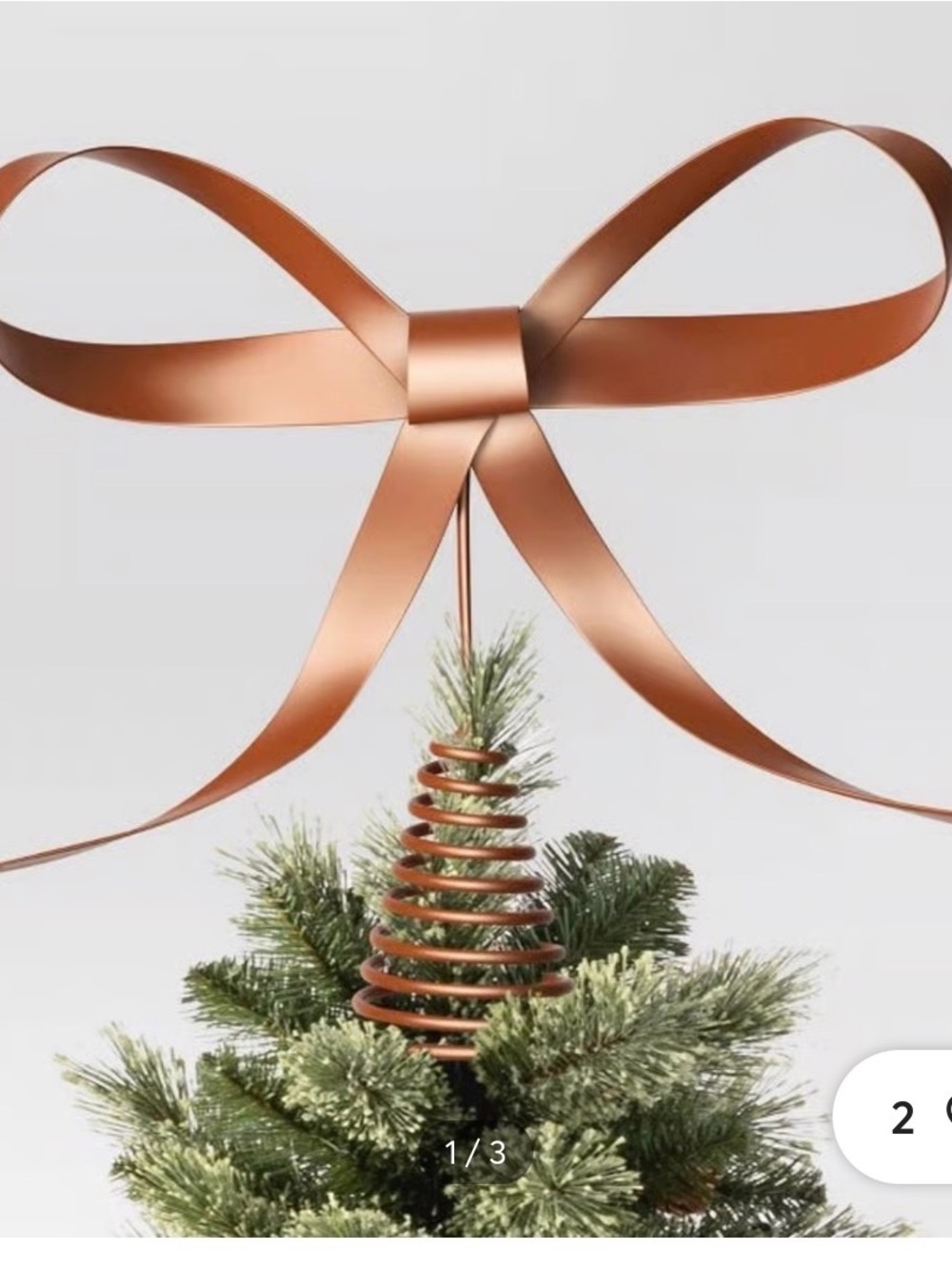 Wondershop Copper Metallic Tree Topper with Bow christmas target holiday